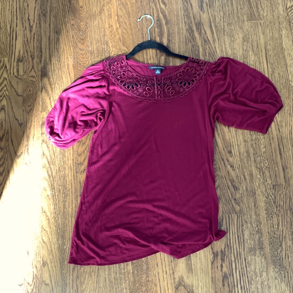 Banana Republic Maroon Lace Top - Size S